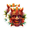 (2 Pack) Tiki Mask Magnets - Polynesian Carved Art - Tropical Island Home Accent - Exotic Refrigerator Decor - 5 Inches On Longest Side - Thick Durable Magnet - Made in USA - MAG20730