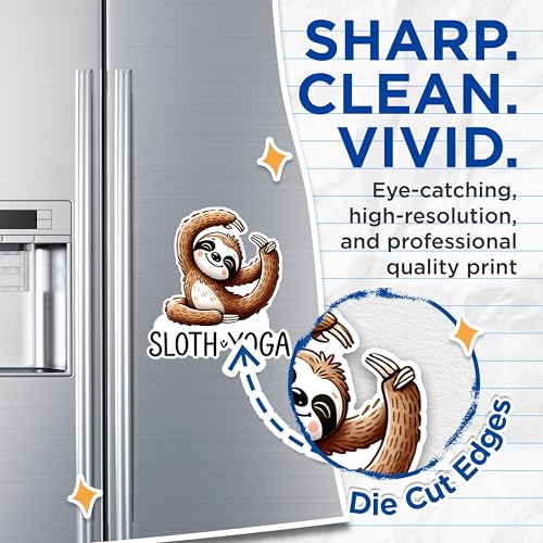 (2 Pack) Sloth Yoga Magnets - Cute Sloth Magnets - Zen Animal Magnets for Fridge- 5" On Longest Side - for Fridges, Toolboxes, Cars - Made in USA - MAG2734