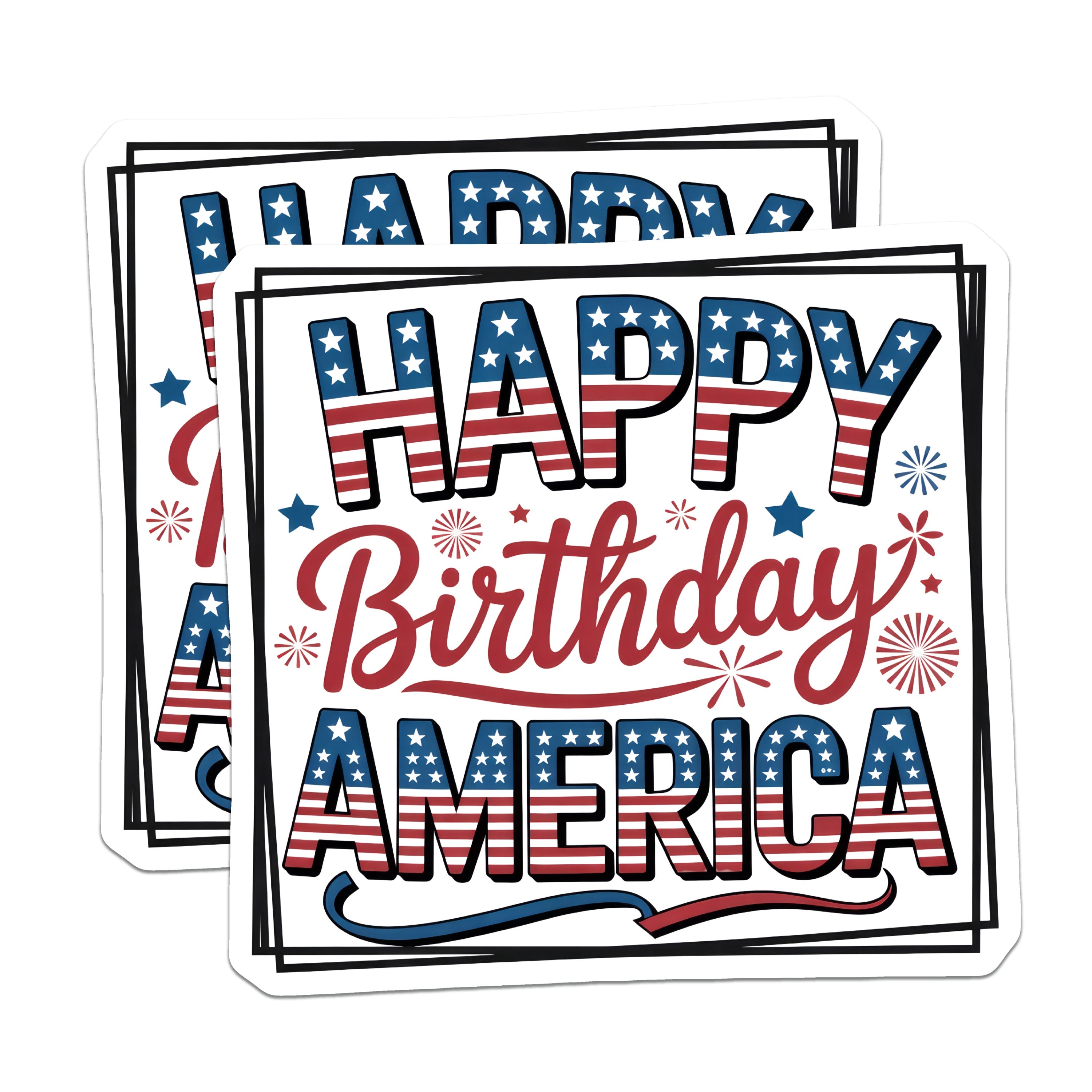 (2 Pack) Fourth of July Magnets - Independence Day Decor - USA Celebration Decorations - 5 Inches On Longest Side - Thick Durable Magnet - Made in USA - MAG39792