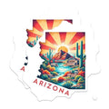 (2 Pack) Arizona State Stickers - Colorful Arizona Landscape Decals - Arizona Travel Souvenir Stickers - 5" On Longest Side - Sticks to Smooth Flat Surfaces - Made in USA - BMCS4759