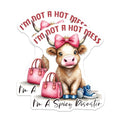 (2 Pack) I'm Not A Hot Mess Stickers - Funny Cow Stickers - Cute Animal Stickers for Laptops and Water Bottles - 5" On Longest Side - Sticks to Smooth Flat Surfaces - Made in USA - BMCS4245