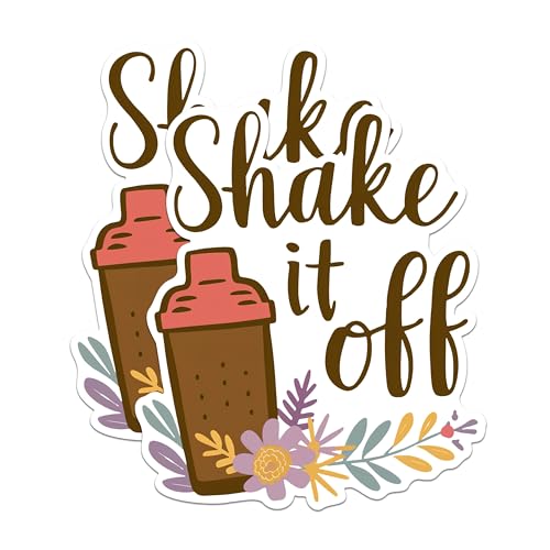 (2 Pack) Shake it Off Stickers - Motivational Stickers - Inspirational Quote Stickers - 5" On Longest Side - Sticks to Any Smooth Flat Surface - Made in USA - BMCS3035