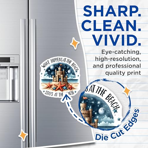 (2 Pack) Beach Fun Magnets Magnets - Sandcastle Magnet - Beach Quote Magnet - 5" On Longest Side - Made in USA - Sticks to Refrigerators & Metal Surfaces - MAG9286