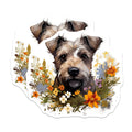 (2 Pack) Floral Wire Haired Terrier Magnets - Cute Dog Pet Lover Decor - Spring Refrigerator Magnets - 5 Inches On Longest Side - Thick Durable Magnet - Made in USA - MAG30638