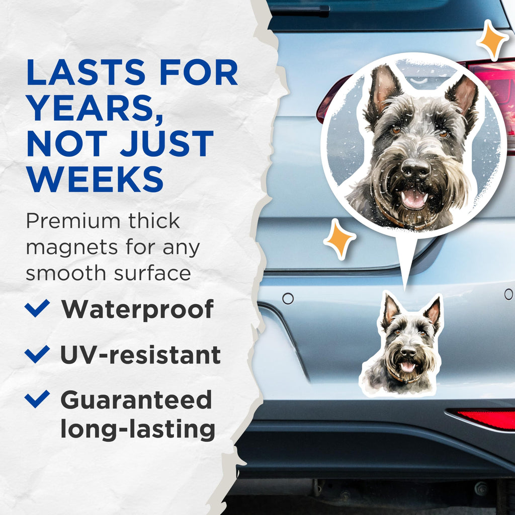 (2 Pack) Schnauzer Magnets - Dog Owner Decor - Pet Lover Home Accent - 5 Inches On Longest Side - Thick Durable Magnet - Made in USA - MAG26741