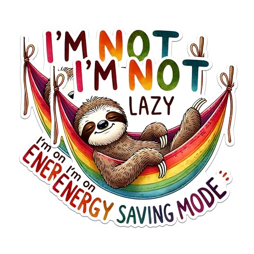 (2 Pack) Sloth Energy Saving Mode Magnets - Fun Sloth Magnets - Lazy Sloth Humor Magnets- 5" On Longest Side - for Fridges, Toolboxes, Cars - Made in USA - MAG2739
