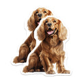 (2 Pack) Happy Cocker Spaniel Magnets - Cute Dog Refrigerator Decor - Pet Owner Home Accent - 5 Inches On Longest Side - Thick Durable Magnet - Made in USA - MAG28297