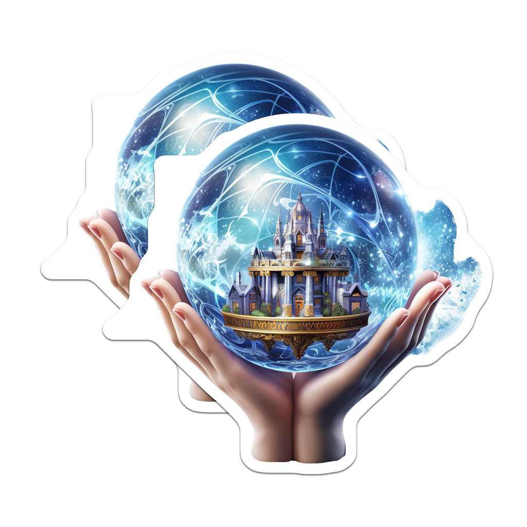 (2 Pack) Fantasy Castle Magnets - Magical Orb Decor - Mystical Home Adornments - 5 Inches On Longest Side - Thick Durable Magnet - Made in USA - MAG36606