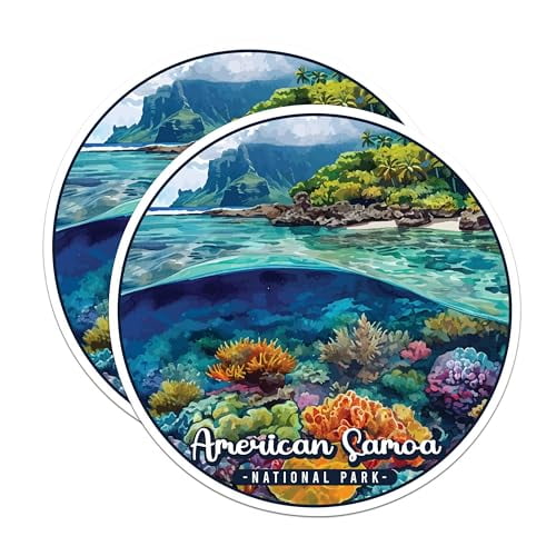 (2 Pack) American Samoa National Park Bumper Magnet - US National Park - Choose from 63 Parks - 5" On Longest Side - Decal for Car Bumper, Laptop, Water Bottle, Wall, and Window - MAG1571
