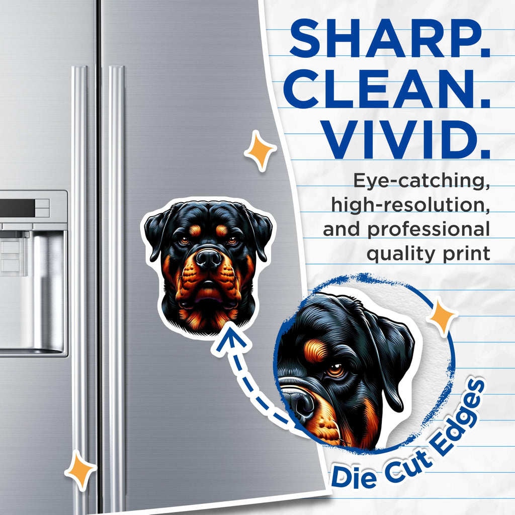 (2 Pack) Rottweiler Magnets - Dog Lover Accessories - Refrigerator Decoration Items - 5" On Longest Side - Premium Magnet - for Cars, Refrigerators, Toolboxes, Lockers - Made in USA - MAG15141