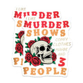 (2 Pack) Murder Shows Magnets - Skull and Roses - True Crime Fan Decor - 5" On Longest Side - Premium Magnet - for Cars, Refrigerators, Toolboxes, Lockers - Made in USA - MAG14287