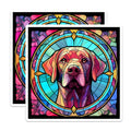 (2 Pack) Labrador Retriever Magnets - Stained Glass Dog - Fridge Magnets - 5" On Longest Side - Premium Magnet - for Cars, Refrigerators, Toolboxes, Lockers - Made in USA - MAG15416