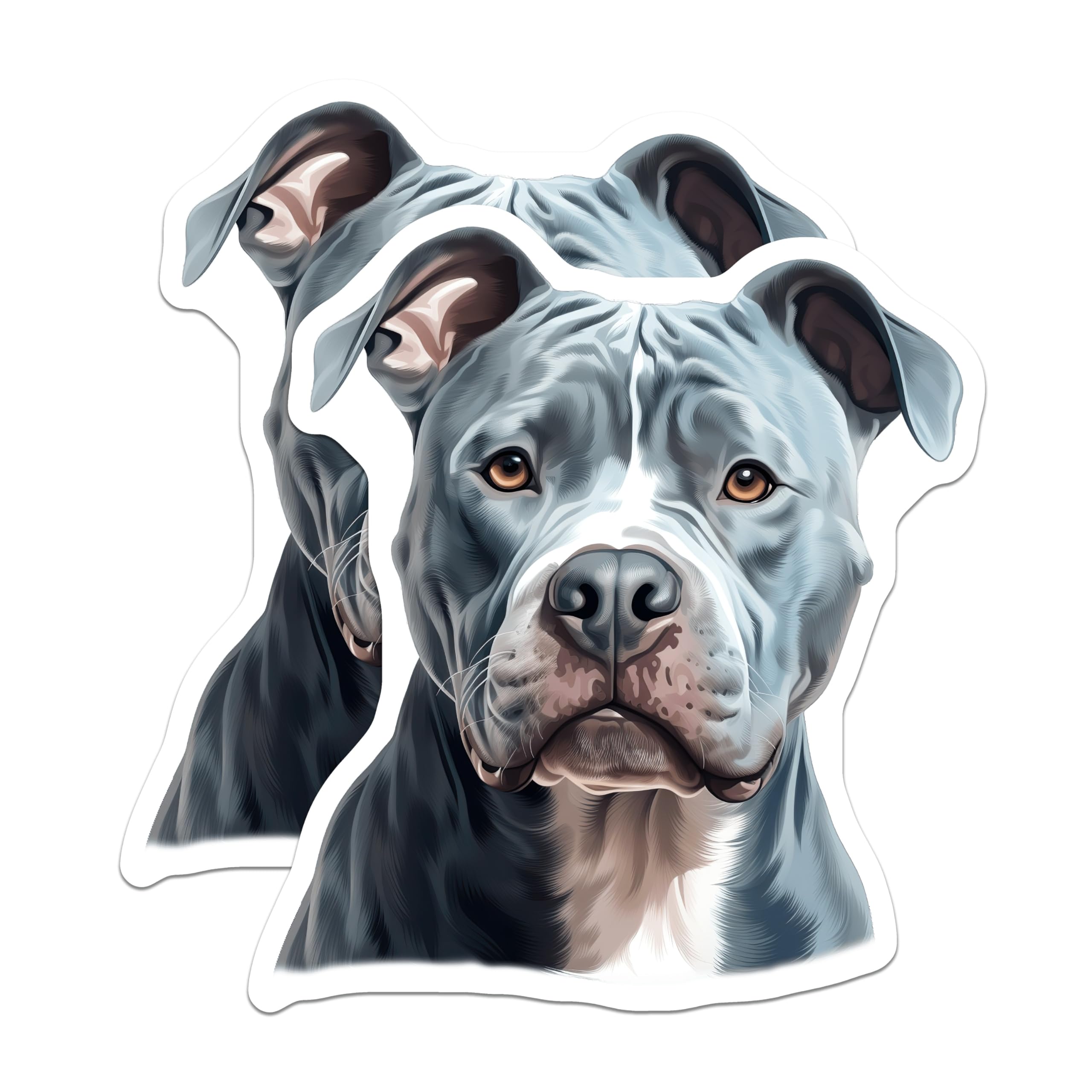 (2 Pack) Blue Nose Pitbull Magnets - American Pit Bull Terrier Art - Dog Lover Decor - Pet Breed Adornment - 5 Inches On Longest Side - Thick Durable Magnet - Made in USA - MAG23984