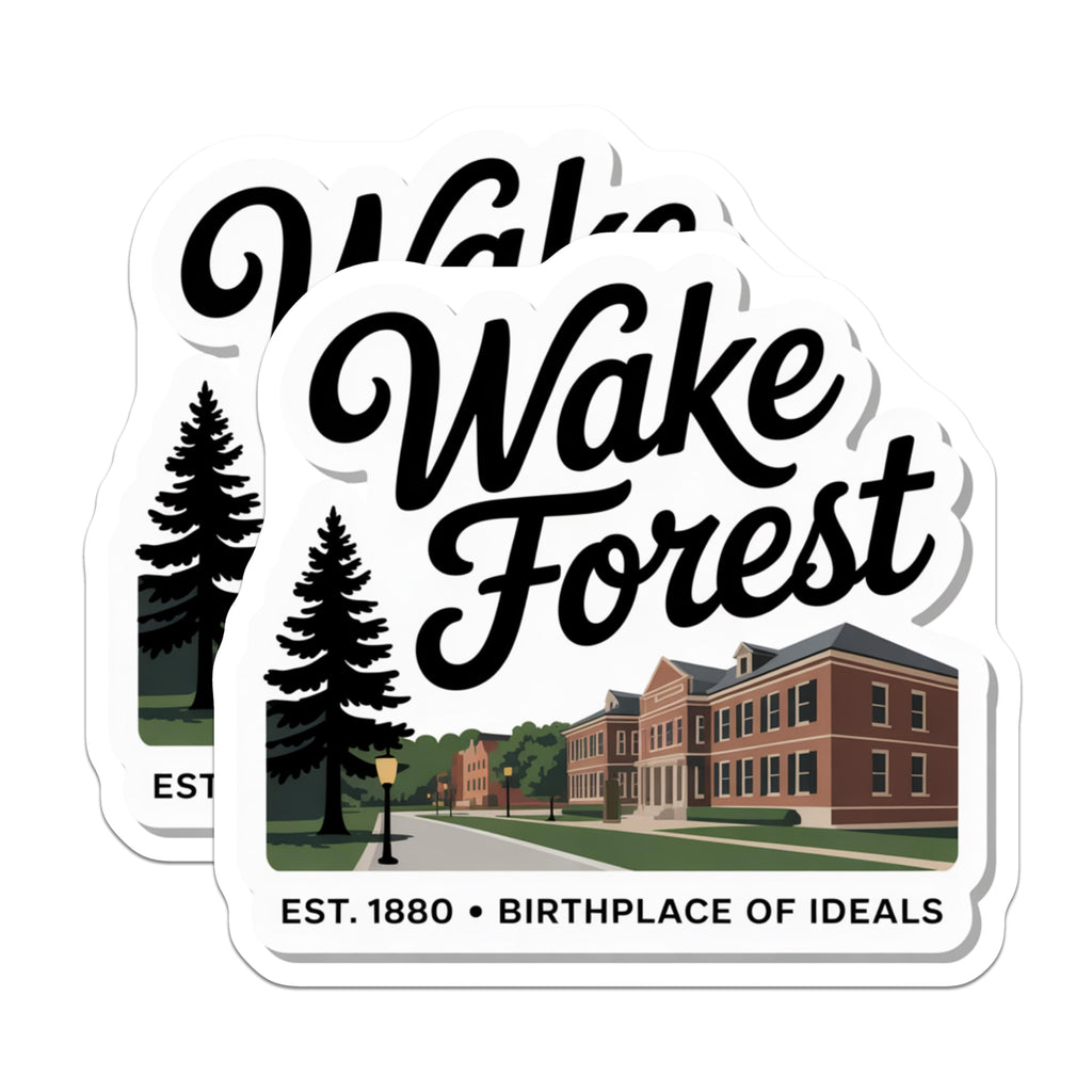 (2 Pack) Wake Forest University Magnets - Campus Buildings Est 1880 - Student Alumni Decor - 5 Inches On Longest Side - Thick Durable Magnet - Made in USA - MAG19211