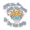 (2 Pack) See The Good Magnets - Be The Good Boho Decor - Sunshine Cloud Hearts Motivational Fridge Art - 5 Inches On Longest Side - Thick Durable Magnet - Made in USA - MAG22833