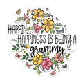 (2 Pack) Happiness is Being A Grammy Stickers - Floral Inspirational Stickers - Family Positive Quote Stickers - 5" On Longest Side - Sticks to Any Smooth Flat Surface - Made in USA - BMCS2948