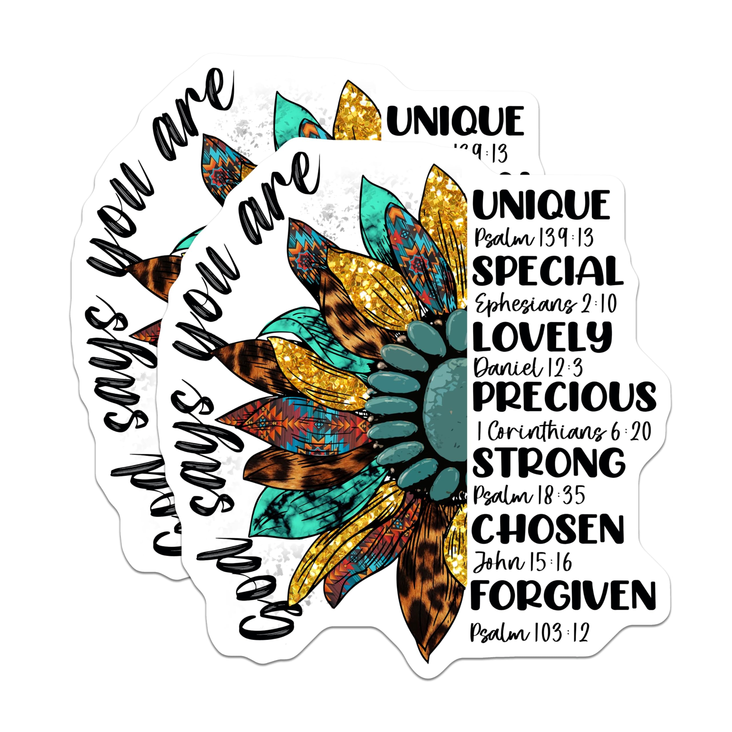 (2 Pack) Christian Sunflower Magnets - Bible Verse Affirmations - Inspirational Faith Decor - 5 Inches On Longest Side - Thick Durable Magnet - Made in USA - MAG28015