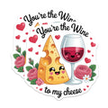(2 Pack) Youre The Wine to My Cheese Magnets - Cute Couple Refrigerator Decor - Romantic Kitchen Housewarming - 5 Inches On Longest Side - Thick Durable Magnet - Made in USA - MAG39918