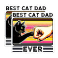 (2 Pack) Best Cat Dad Ever Stickers - Lover Gifts - Fun Dads - 5" On Longest Side - Sticks to Smooth Flat Surfaces - Made in USA - BMCS7470