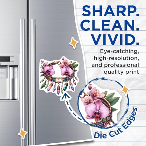(2 Pack) Vibes High Magnets Magnets - Crystal Floral Design - Bohemian Style - 5" On Longest Side - Made in USA - Sticks to Refrigerators & Metal Surfaces - MAG8850
