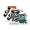(2 Pack) Monroe Louisiana Magnets - Twin City Souvenir Est 1785 - State Outline River Sunset Scene Magnets - 5 Inches On Longest Side - Thick Durable Magnet - Made in USA - MAG19486