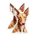 (2 Pack) Ibizan Hound Magnets - Watercolor Dog Lover Decor - Sighthound Kitchen Accent - 5 Inches On Longest Side - Thick Durable Magnet - Made in USA - MAG29772