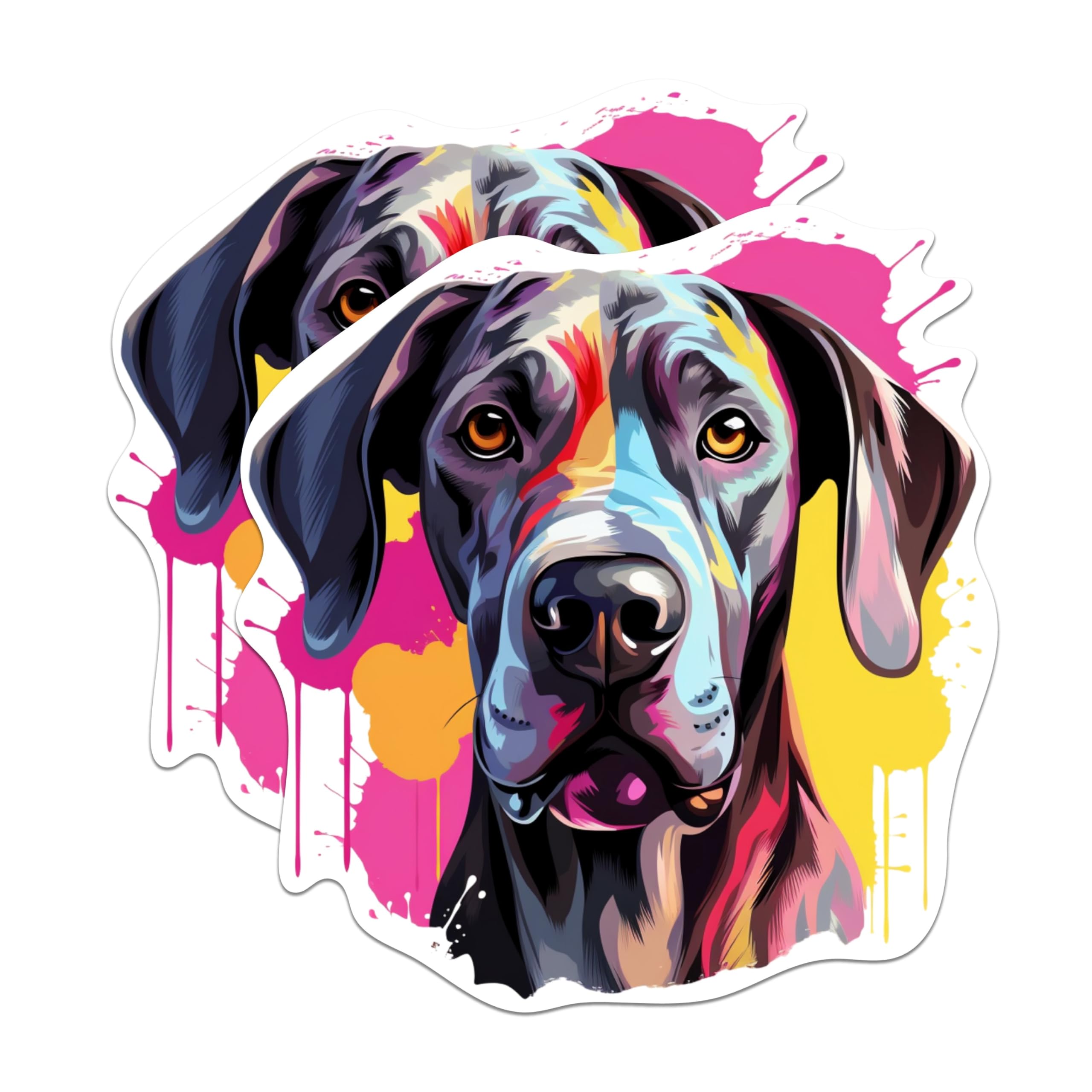 (2 Pack) Great Dane Dog Breed Magnets - 5 Inches On Longest Side - Choose from Over 100 Dog Breeds - for Cars, Refrigerators, Toolboxes - Made in USA - MAG1869