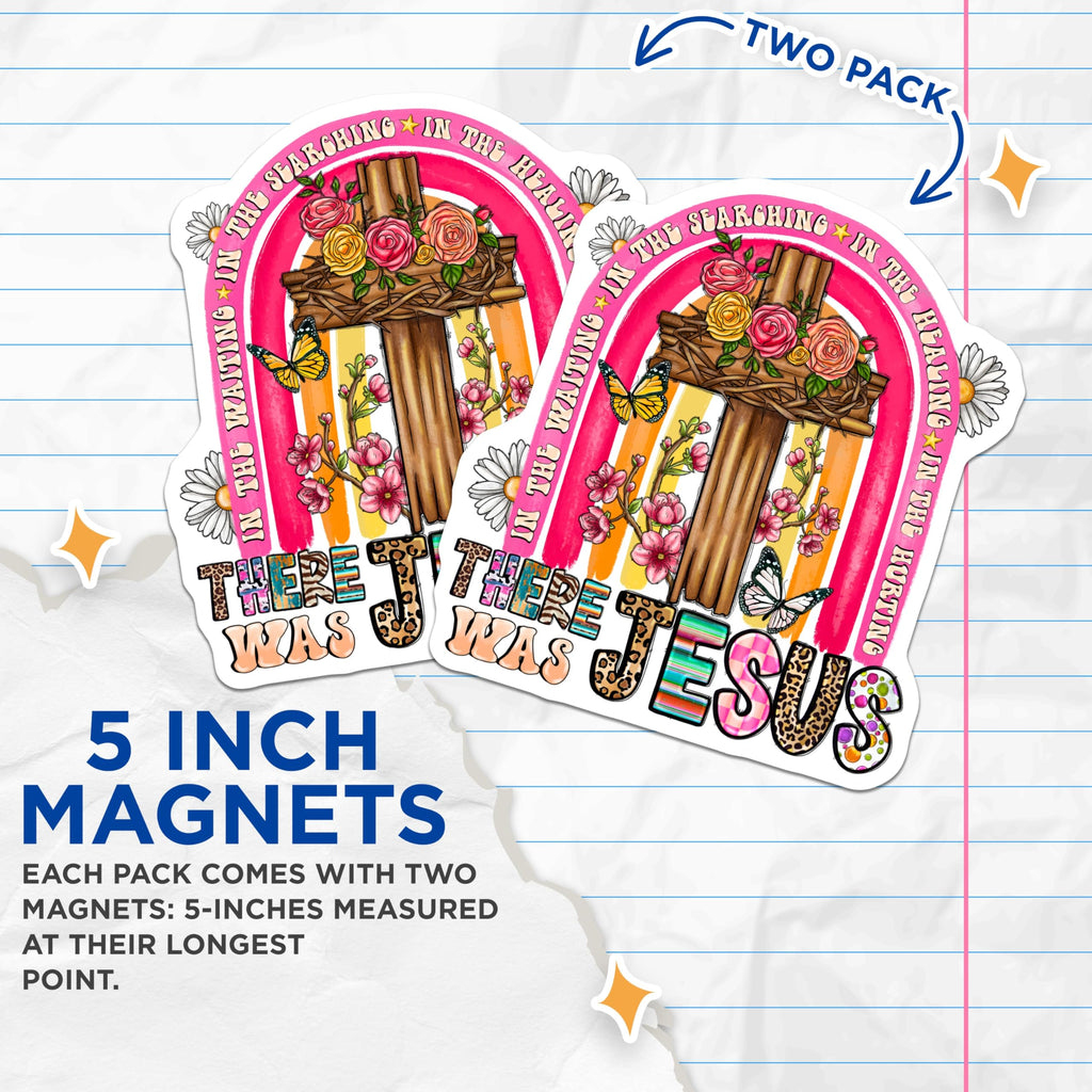 (2 Pack) Christian Cross Magnets - Faith Jesus Decor - Boho Inspirational Refrigerator Magnets - 5 Inches On Longest Side - Thick Durable Magnet - Made in USA - MAG27807