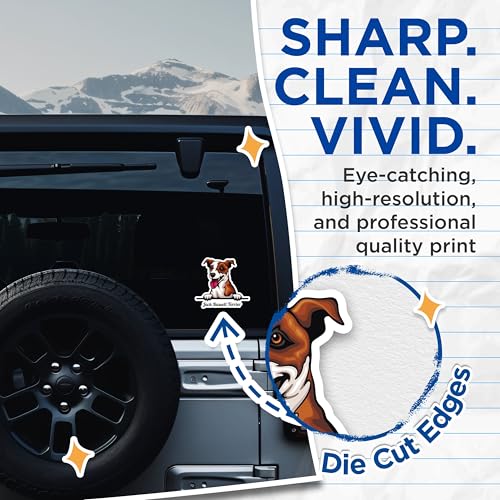 (2 Pack) Jack Russell Terrier Stickers - Cute Dog Stickers - Pet Lover Stickers - 5" On Longest Side - Sticks to Smooth Flat Surfaces - Made in USA - BMCS4212