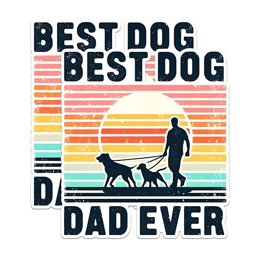 (2 Pack) Best Dog Dad Ever Magnets - Dog Lover Magnets - Dog Walking Magnets- 5" On Longest Side - for Fridges, Toolboxes, Cars - Made in USA - MAG2702