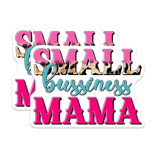 (2 Pack) Small Business Mama Magnets - Inspirational Quotes - Work from Home Decor - 5" On Longest Side - for Cars, Fridges, Toolboxes - Made in USA - MAG7704