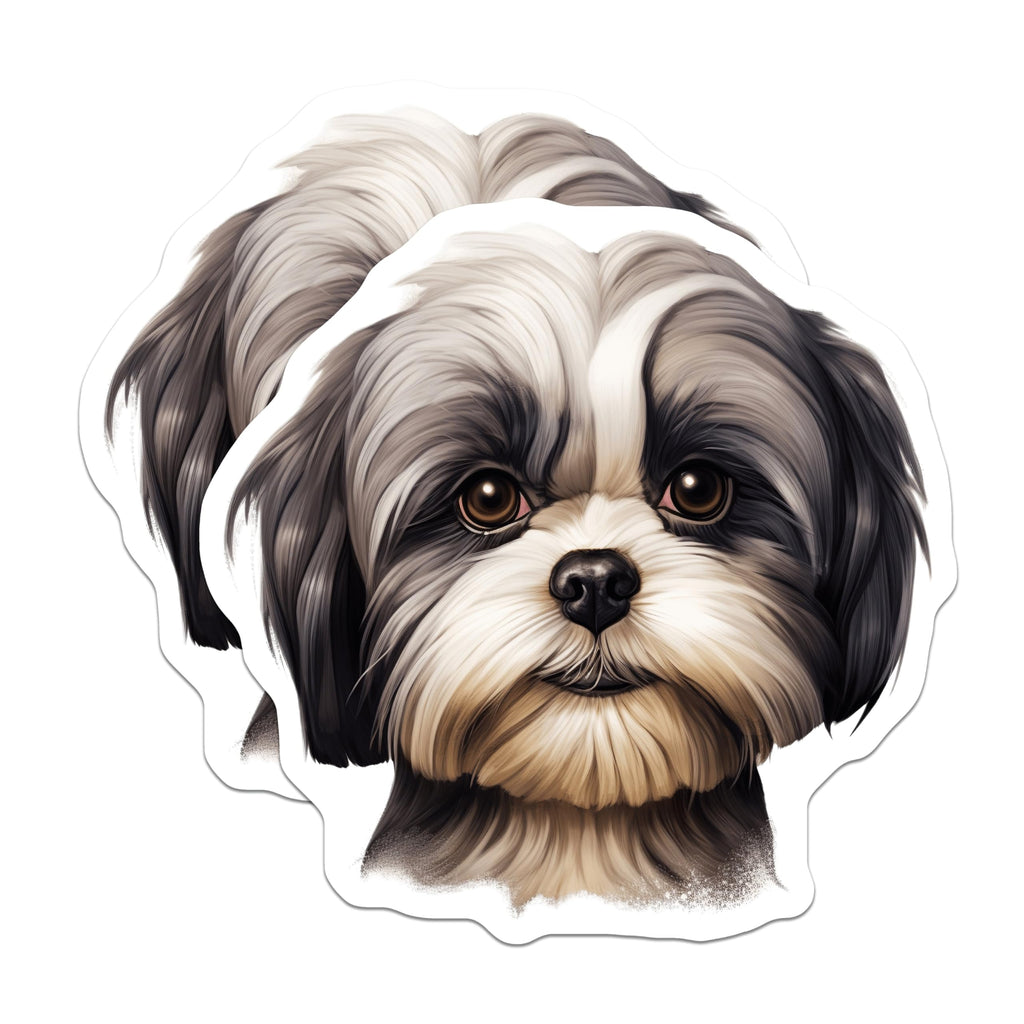 (2 Pack) Shih Tzu Magnets - Cute Pet Dog Lover - Refrigerator Accessories for Dog Mom Dad Owner - Animal Art - 5 Inches On Longest Side - Thick Durable Magnet - Made in USA - MAG30471
