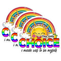 (3 Pack) Rainbow Decals - Motivational Stickers - Be Yourself Stickers - 3 Inches On Longest Side - Easy Peel & Apply - Made in USA - 3MCS7953