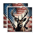 (2 Pack) American Flag Deer Hunter Magnets - Patriotic Antlers and Rifles Decor - Rustic Country Outdoorsman Lodge Art - 5 Inches On Longest Side - Thick Durable Magnet - Made in USA - MAG19537