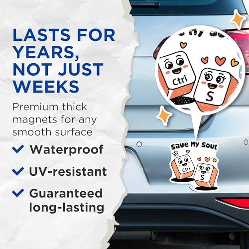 (2 Pack) Save My Soul Magnets - Funny Office Decor - 5" On Longest Side - for Cars, Fridges, Toolboxes - Made in USA - MAG7429
