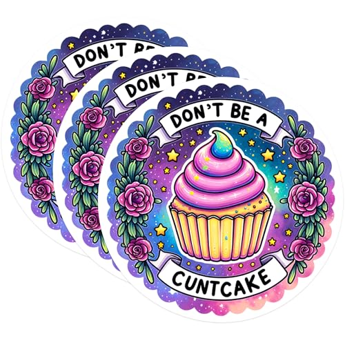 (3 Pack) Funny Cupcake Decals - Sarcastic Gift Decal - Novelty Laptop Decals - 3 Inches On Longest Side - Easy Peel & Apply - Made in USA - 3MCS0242