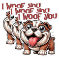 (3 Pack) Bulldog Decals - I Woof You Sticker - Cute Dog Laptop Decals - 3 Inches On Longest Side - Easy Peel & Apply - Made in USA - 3MCS1279