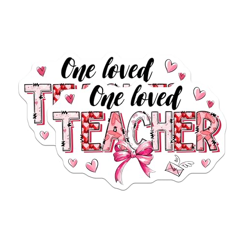 (2 Pack) Teacher Appreciation Magnets - One Loved Teacher - Classroom Decor - 5" On Longest Side - for Cars, Fridges, Toolboxes - Made in USA - MAG7643
