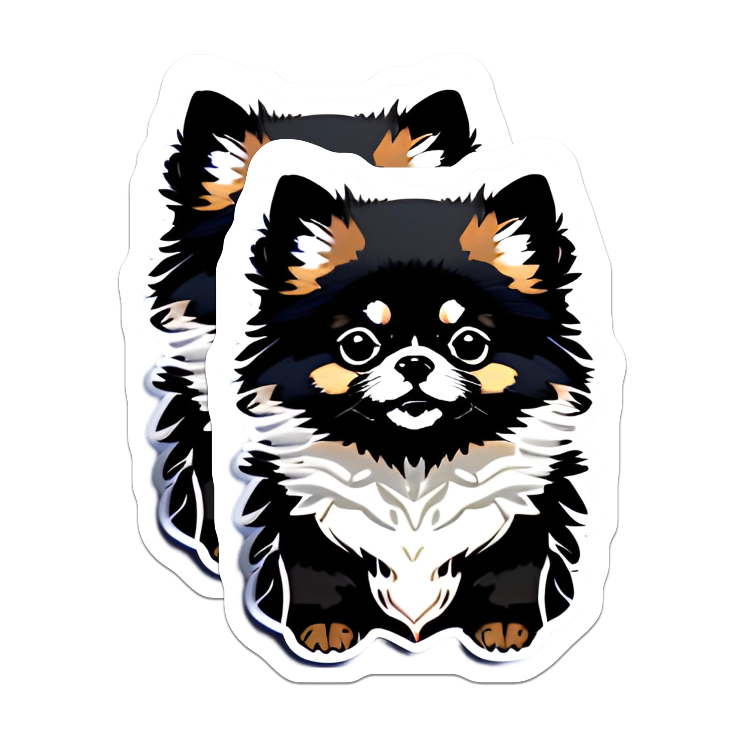 (2 Pack) Pomeranian Magnets - Fluffy Dog Art Decor - Pet Lover Home Accent - 5 Inches On Longest Side - Thick Durable Magnet - Made in USA - MAG23007