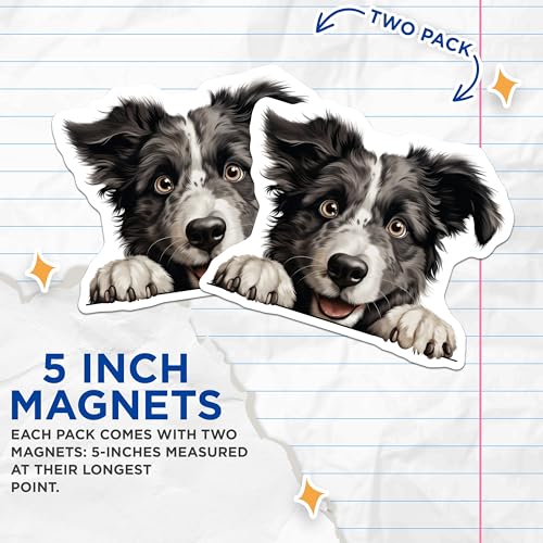 (2 Pack) Puppy Face Magnet - Animal Lover Gift - 5" On Longest Side - Sticks to Smooth Flat Surfaces - Made in USA - MAG9945