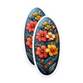 (2 Pack) Tropical Floral Magnets - Vibrant Botanical Fridge Decor - Exotic Flower Kitchen Accessory - 5 Inches On Longest Side - Thick Durable Magnet - Made in USA - MAG29589