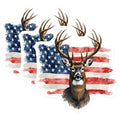 (3 Pack) Deer Decals - American Flag Art - Laptop Decal - 3 Inches On Longest Side - Easy Peel & Apply - Made in USA - 3MCS8592