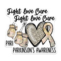(2 Pack) Parkinson's Awareness Magnets - Fight Love Cure - Boxing Gloves Leopard Heart Ribbon Design - 5" On Longest Side - for Cars, Fridges, Toolboxes - Made in USA - MAG4282