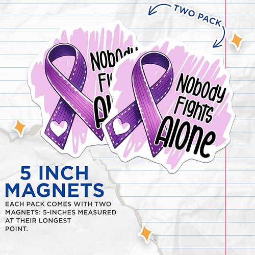 (2 Pack) Inspirational Ribbon Magnet - Support Awareness - 5" On Longest Side - Sticks to Smooth Flat Surfaces - Made in USA - MAG9791