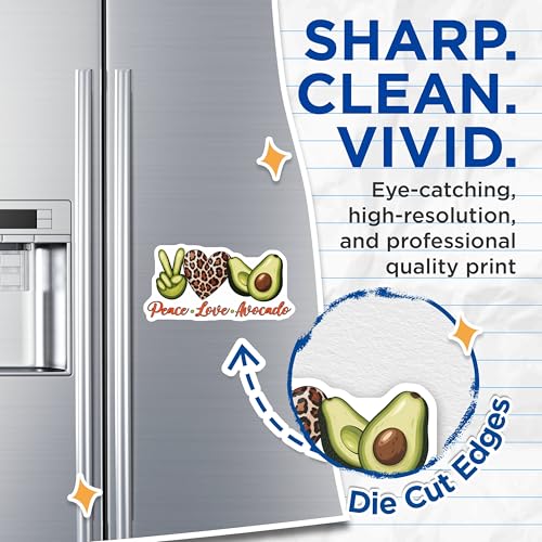 (2 Pack) Peace Love Avocado Magnets Magnets - Fun Kitchen Decor - Cute Home Accessories - 5" On Longest Side - Made in USA - Sticks to Refrigerators & Metal Surfaces - MAG8385