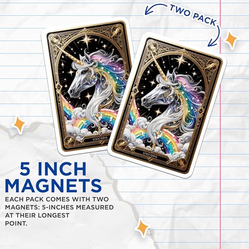 (2 Pack) Rainbow Magic Magnet - 5" On Longest Side - Sticks to Smooth Flat Surfaces - Made in USA - MAG10150