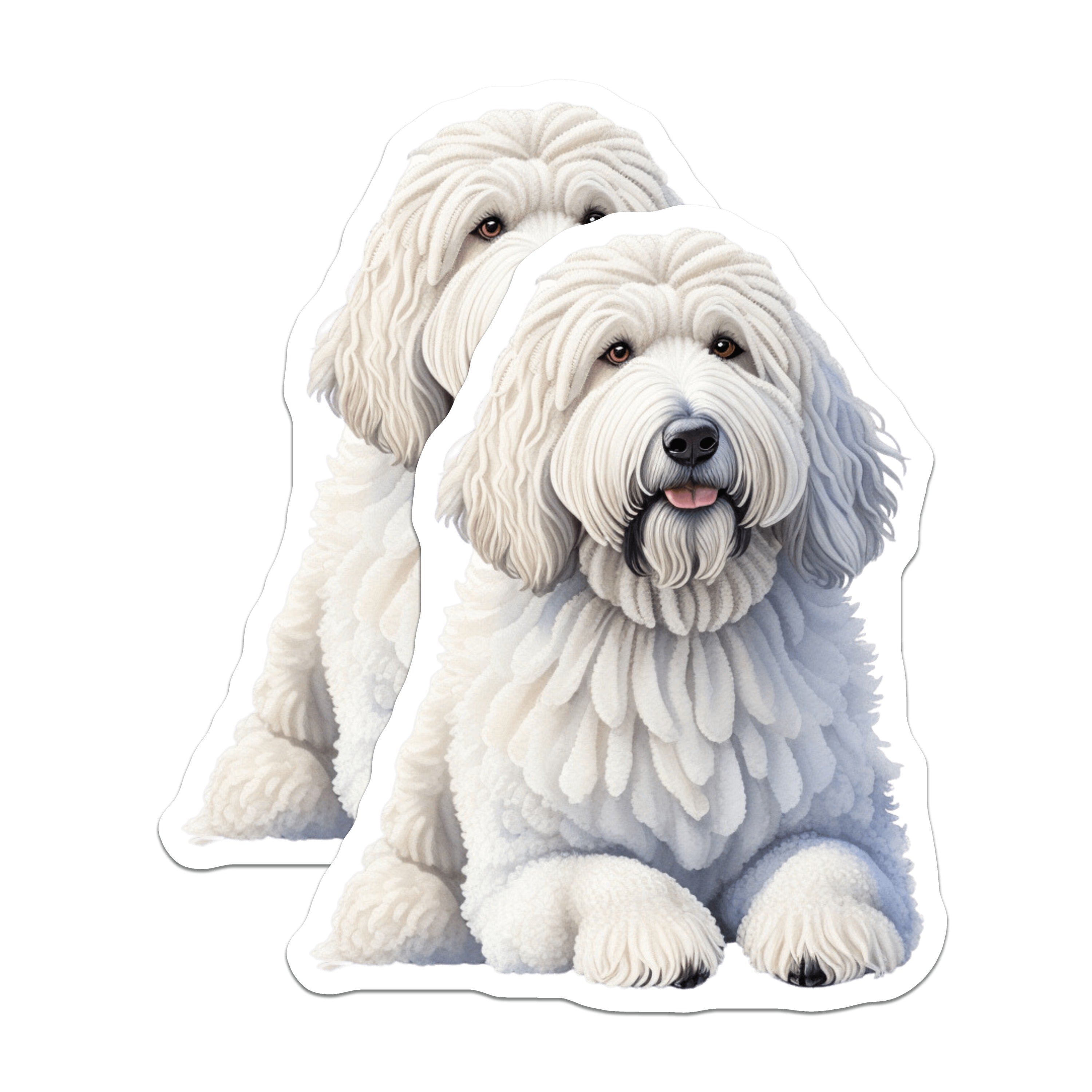 (2 Pack) Goldendoodle Magnets - Adorable Fluffy White Dog Decor - Pet Lover Refrigerator Accessory - 5 Inches On Longest Side - Thick Durable Magnet - Made in USA - MAG39724
