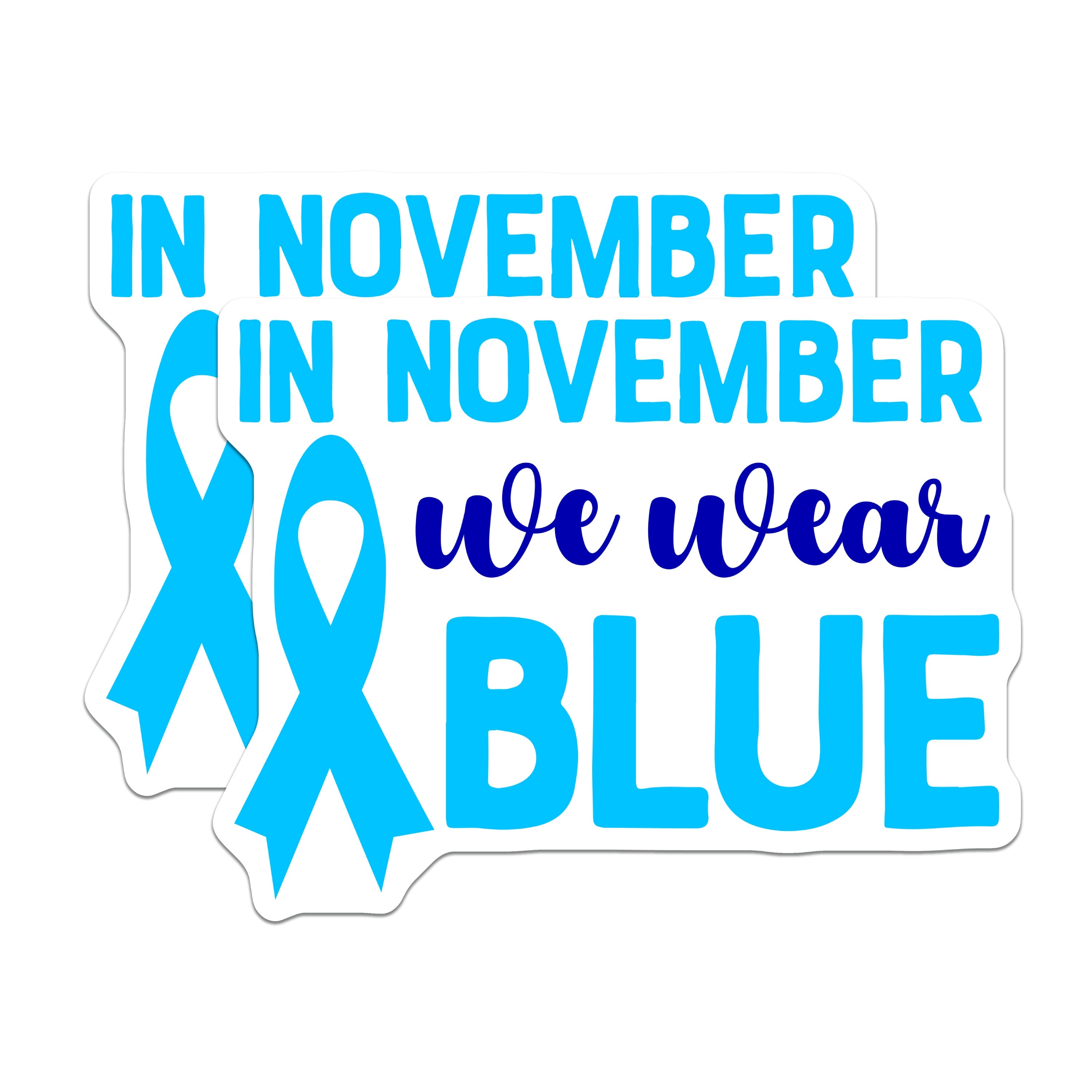 (2 Pack) Prostate Cancer Awareness Magnets - November Blue Ribbon Support - Men's Health Advocate - 5 Inches On Longest Side - Thick Durable Magnet - Made in USA - MAG38008
