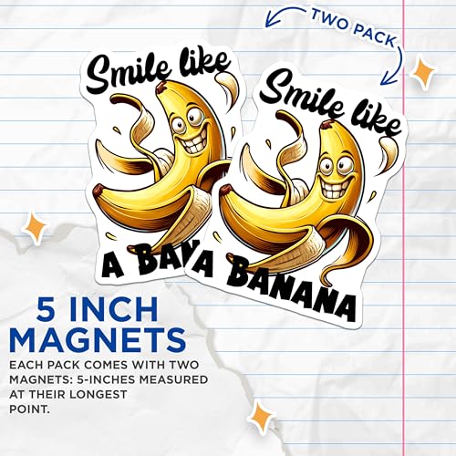 (2 Pack) Smile Like A Baa Magnets Magnets - Funny Kitchen Decor - 5" On Longest Side - Made in USA - Sticks to Refrigerators & Metal Surfaces - MAG8796