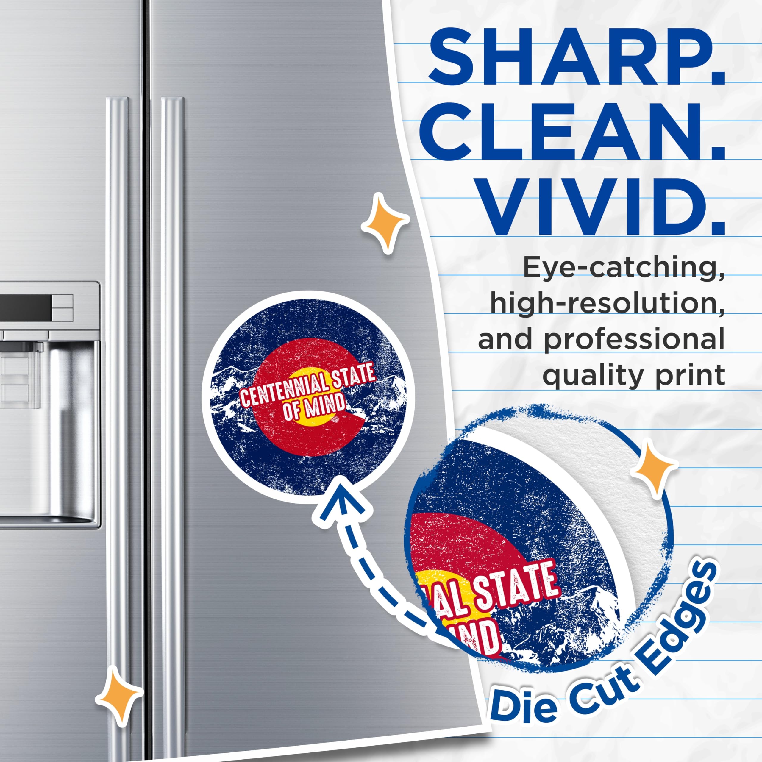 (2 Pack) Colorado Flag Magnets - Centennial State of Mind - Fridge Magnets - 5" On Longest Side - Premium Magnet - for Cars, Refrigerators, Toolboxes, Lockers - Made in USA - MAG17181